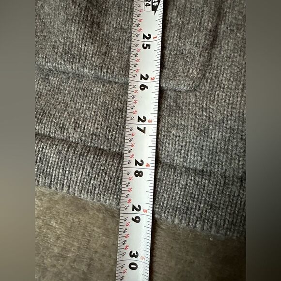 Lauren Ralph Lauren Grey Cardigan Wool Cashmere Fringe details sz M - Picture 8 of 12